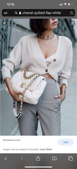 Chanel Classic  Quilted Flap White  Cross Body Bag Thumbnail