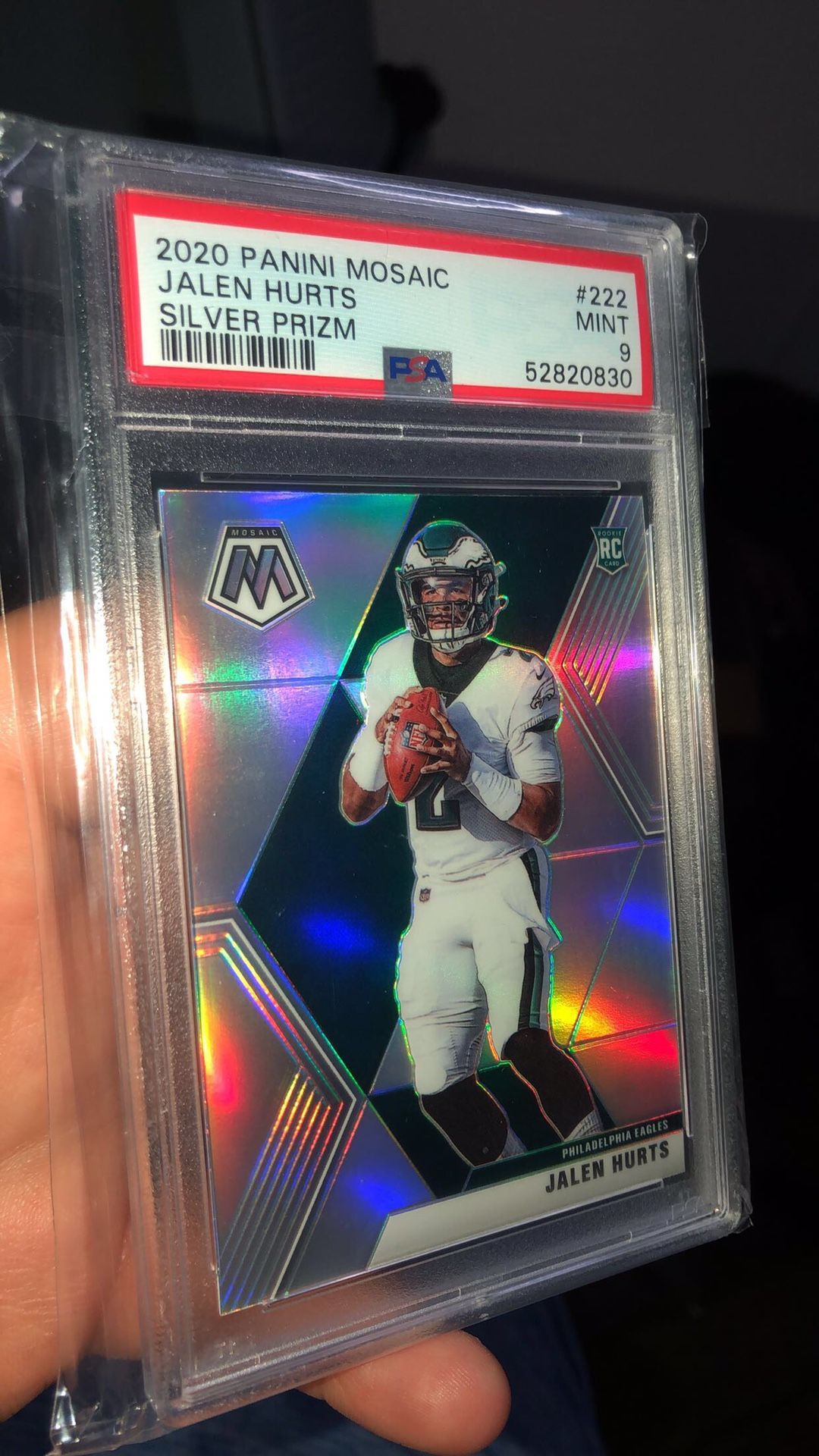 Jalen Hurts Psa 9 Silver Prizm 2020 Mosaic Rookie Card Eagles #222