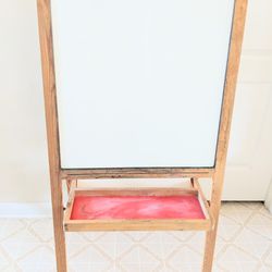 3 in 1 Easel - Double sided White Board & Chalk board Easel and Roll of Paper for Painting Thumbnail