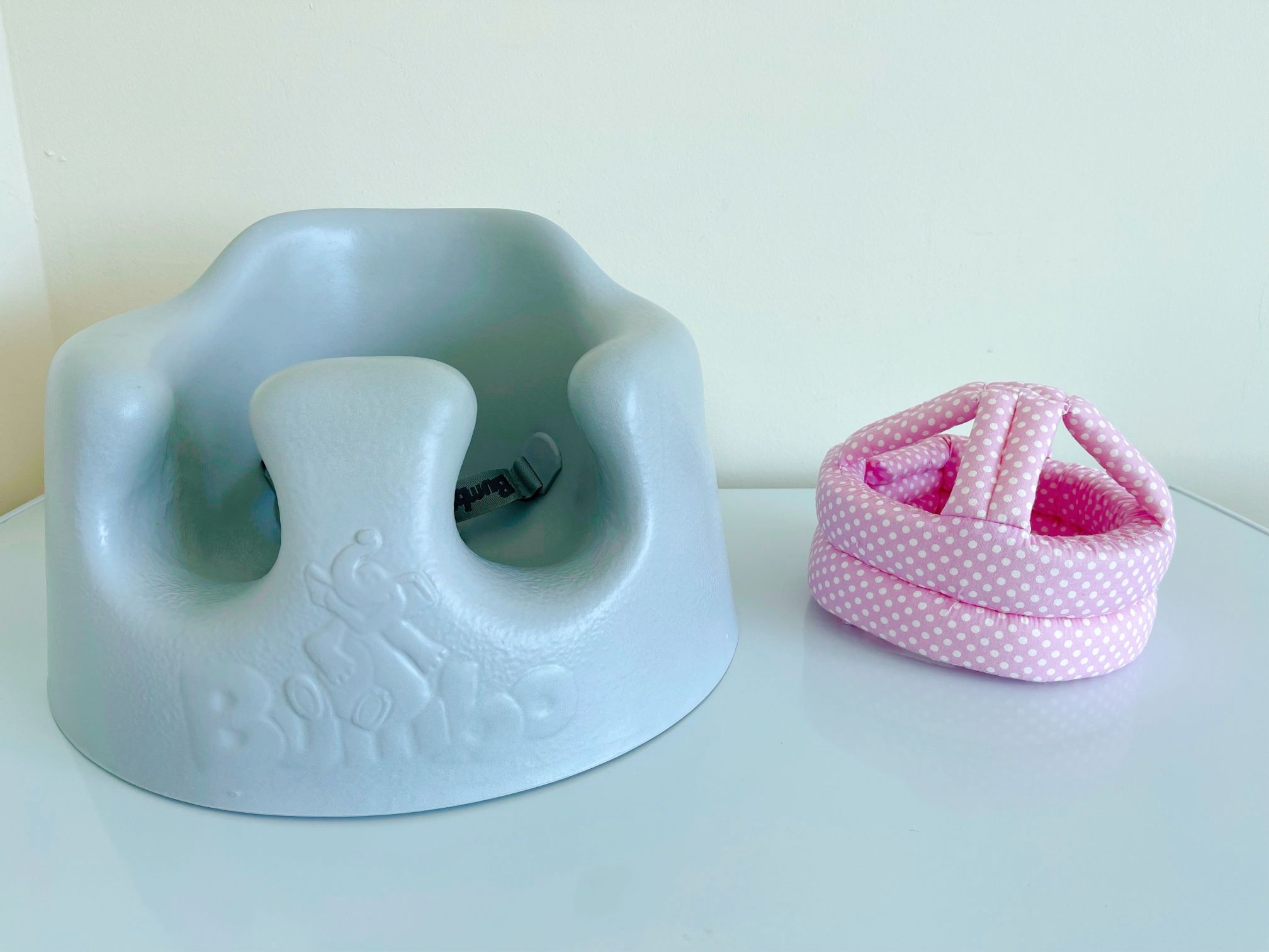 Bumbo Baby Seat and Baby Safety Helmet
