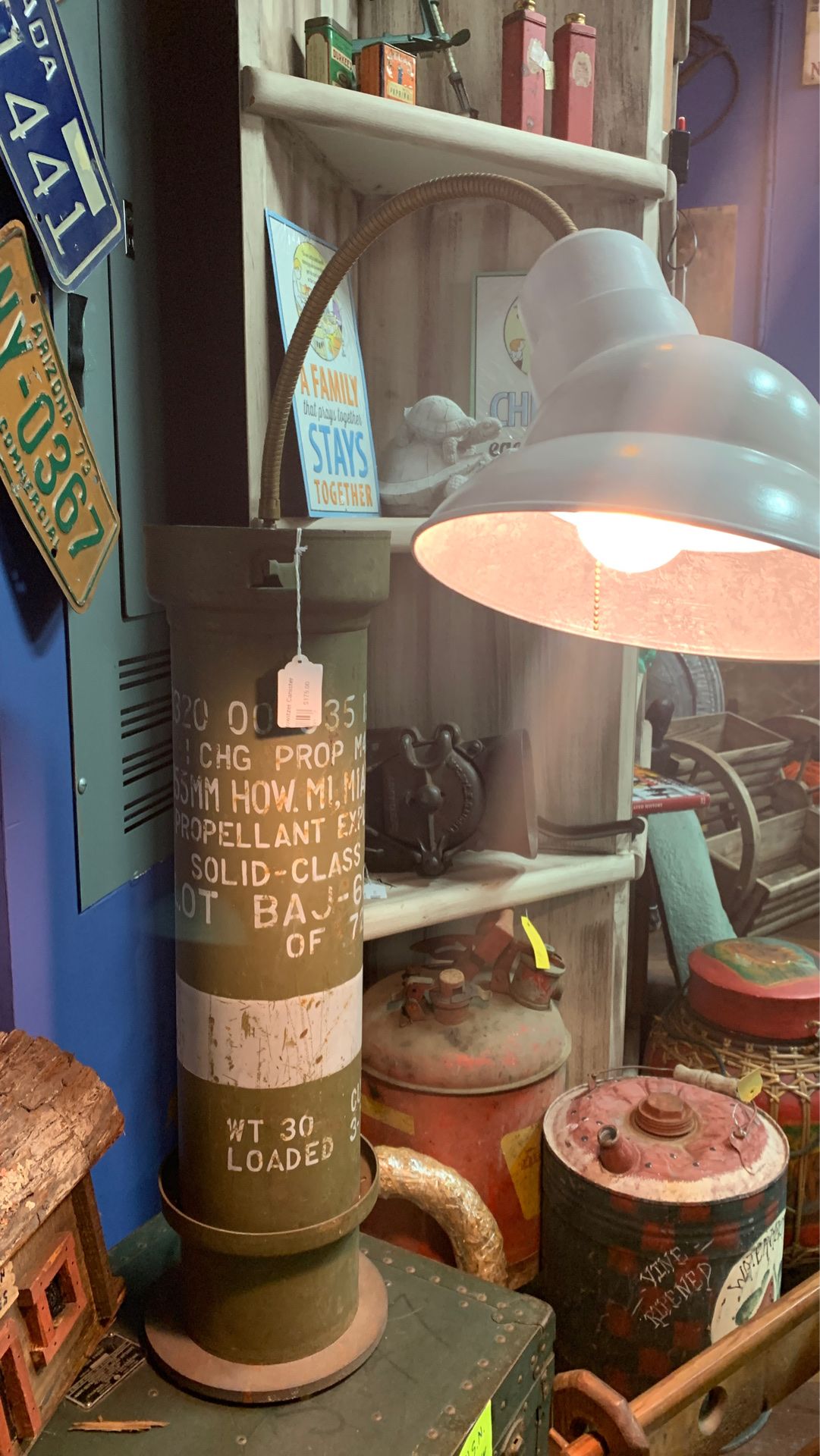 Vietnam Era Howitzer canister lamp