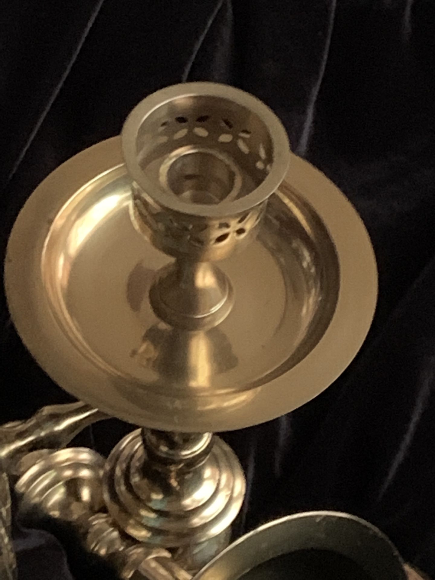 Brass wall candle holders.