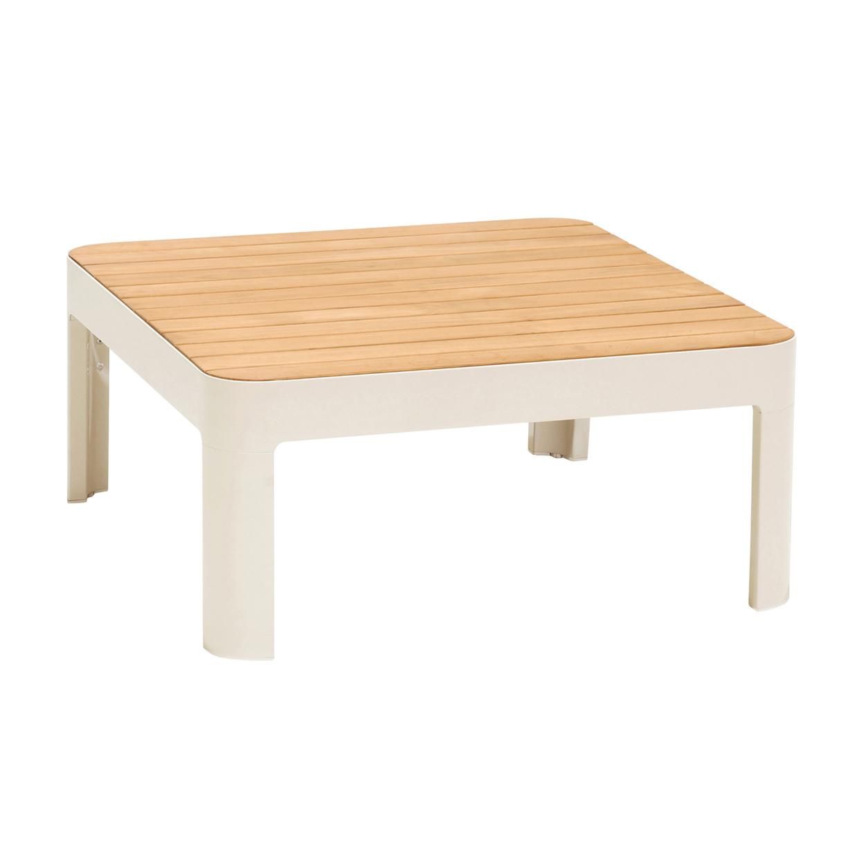 Saltoro Sherpi Outdoor Sofa with Slatted Snack tray, Set of 2, Light Gray