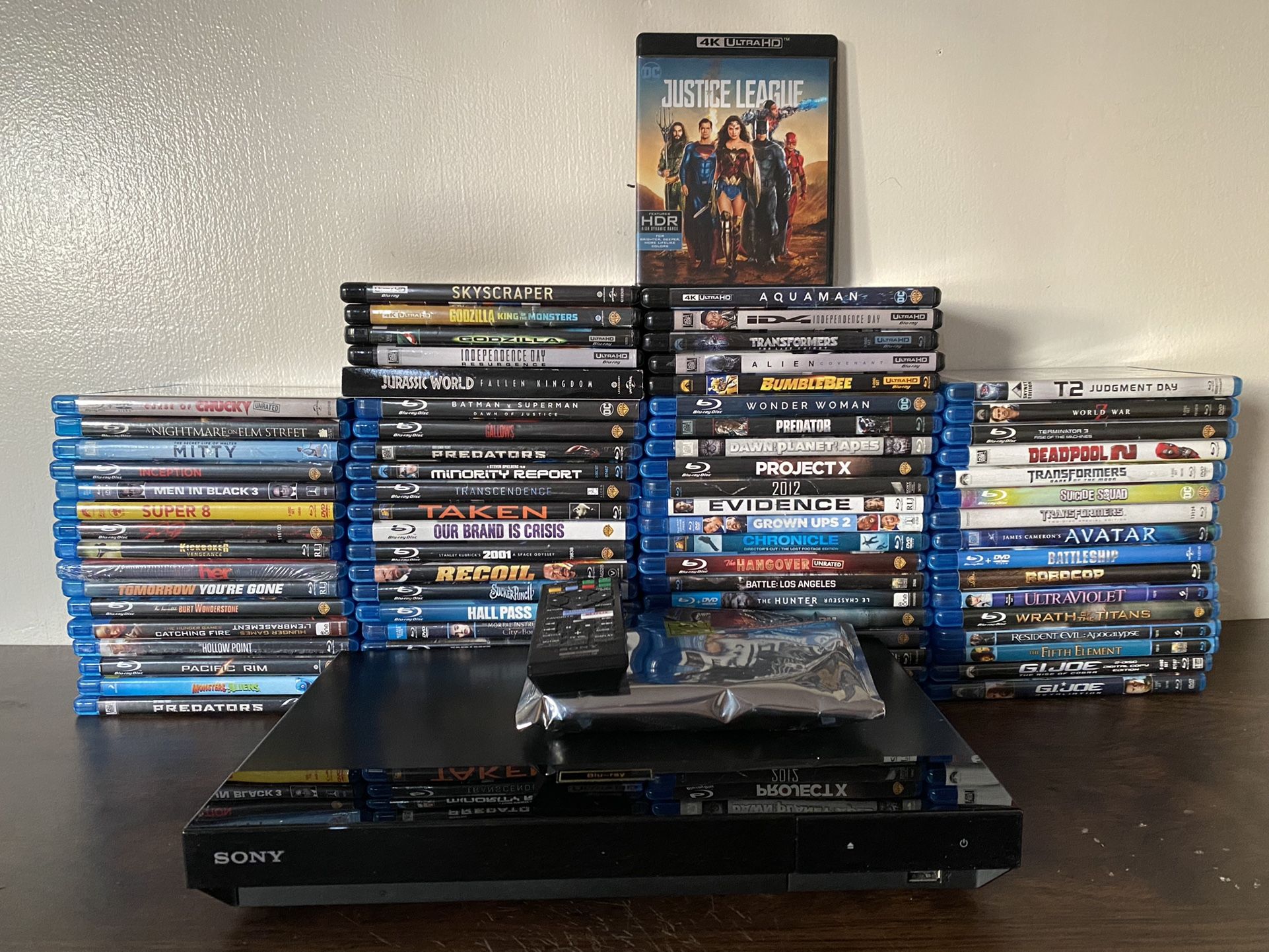 Lot Of 74 Blu-ray & 4K ultra HD Movies With Sony Ultra Blu-ray Player