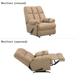 NEW Massage Rocking Recliner Chair Comfortable Padded Sofa Lounge Reclining Home Rocker Upholstered Relaxation Seat Massager *↓READ↓* Thumbnail