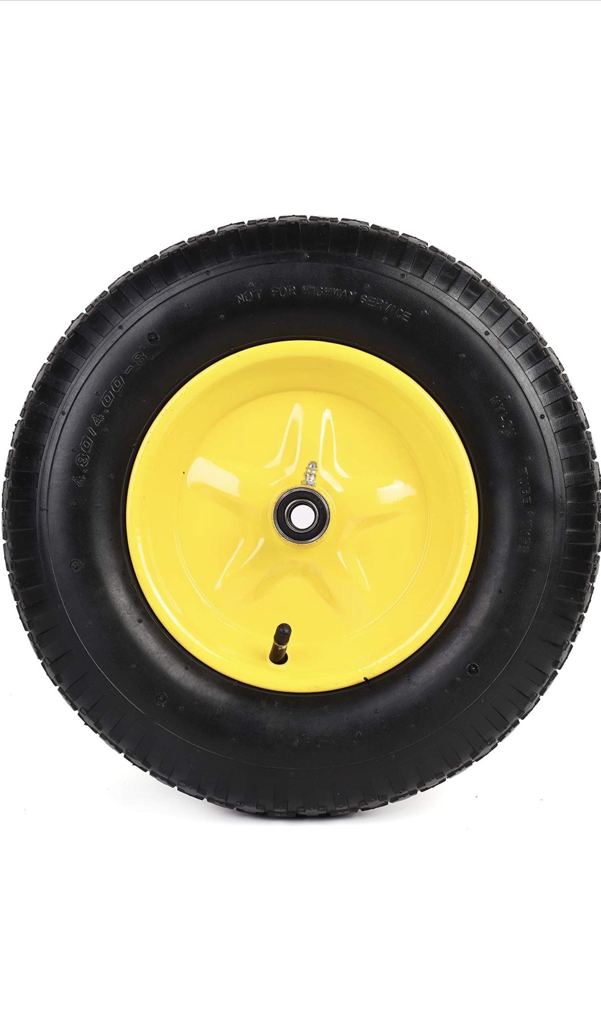AR-PRO (2-Pack) 4.80/4.00-8" Tire and Wheel Set - Universal Replacement Utility Equipment Tubed Tire and Wheel,3" Hub, and 5/8" Ball Bearings