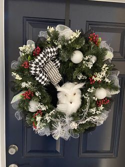 Owl wreath for front door Thumbnail