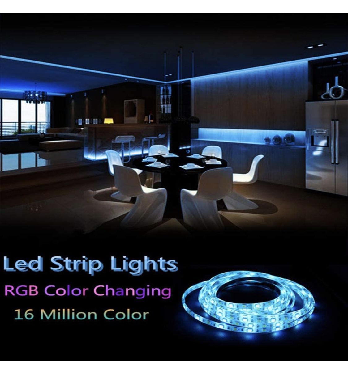 66 ft Led Light Strip,Led Color Changing Lights with Remote,Mood Lighting for Bedroom, Gaming Desk,Gaming Chair,Room Decoration SMD 5050 Strip Lights
