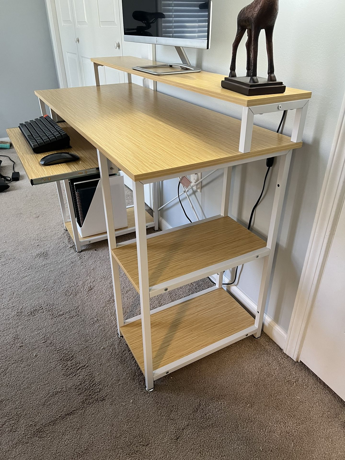 Computer Desk (with Monitor Stand and Keyboard Tray)