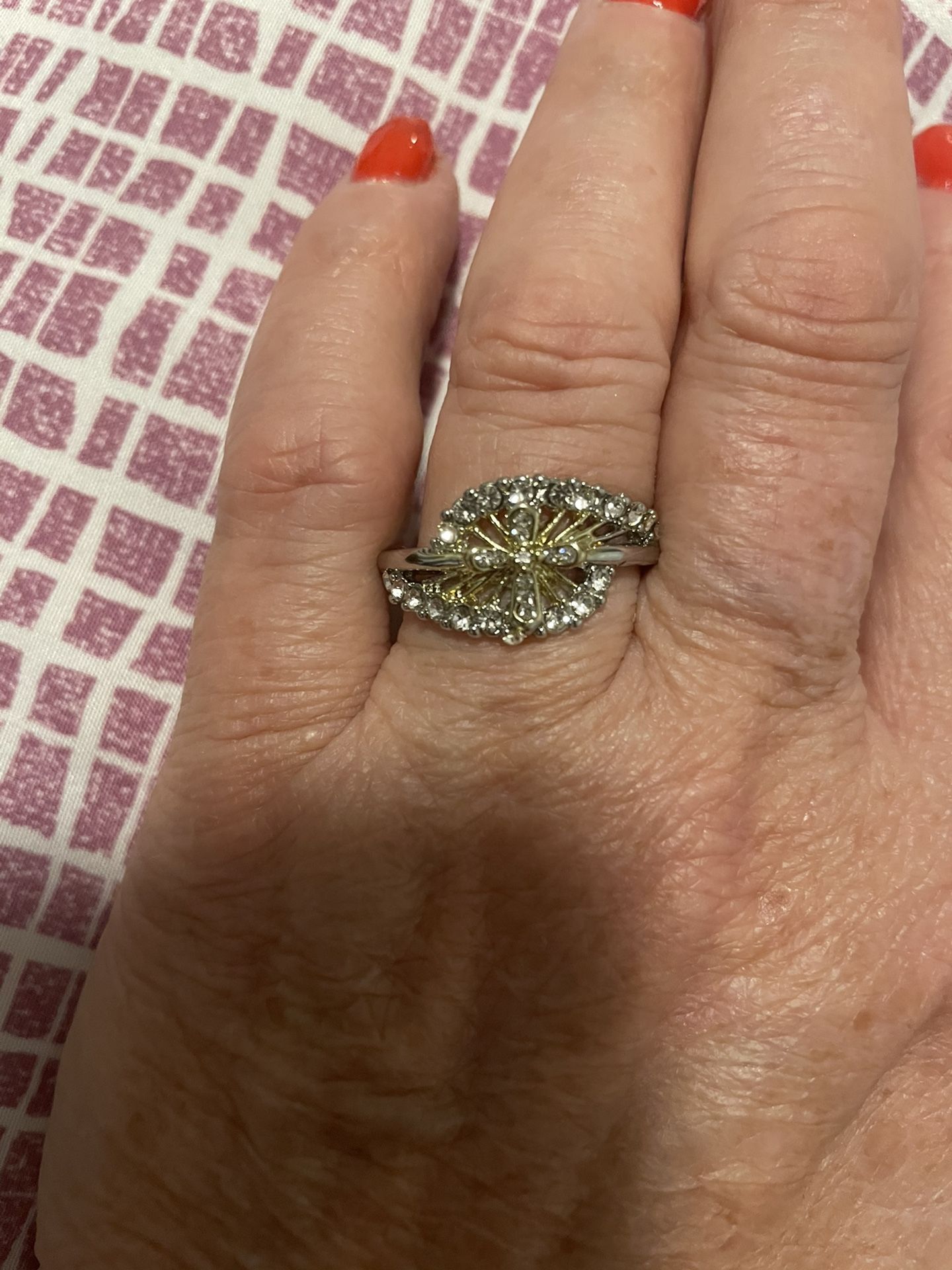 Beautiful Wedding/Engagement Ring Various Sizes 14K Gold Plated With Zircon Stones