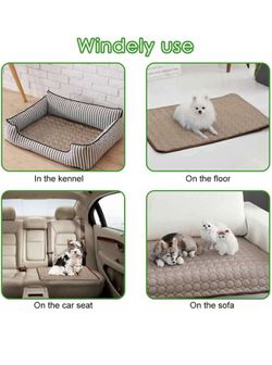 Jaaytct Cooling Mat for Dogs Cats Ice Silk Pet Self Cooling Pad Blanket for Pet Beds/Kennels/Couches /Car Seats/Floors Size XL Thumbnail