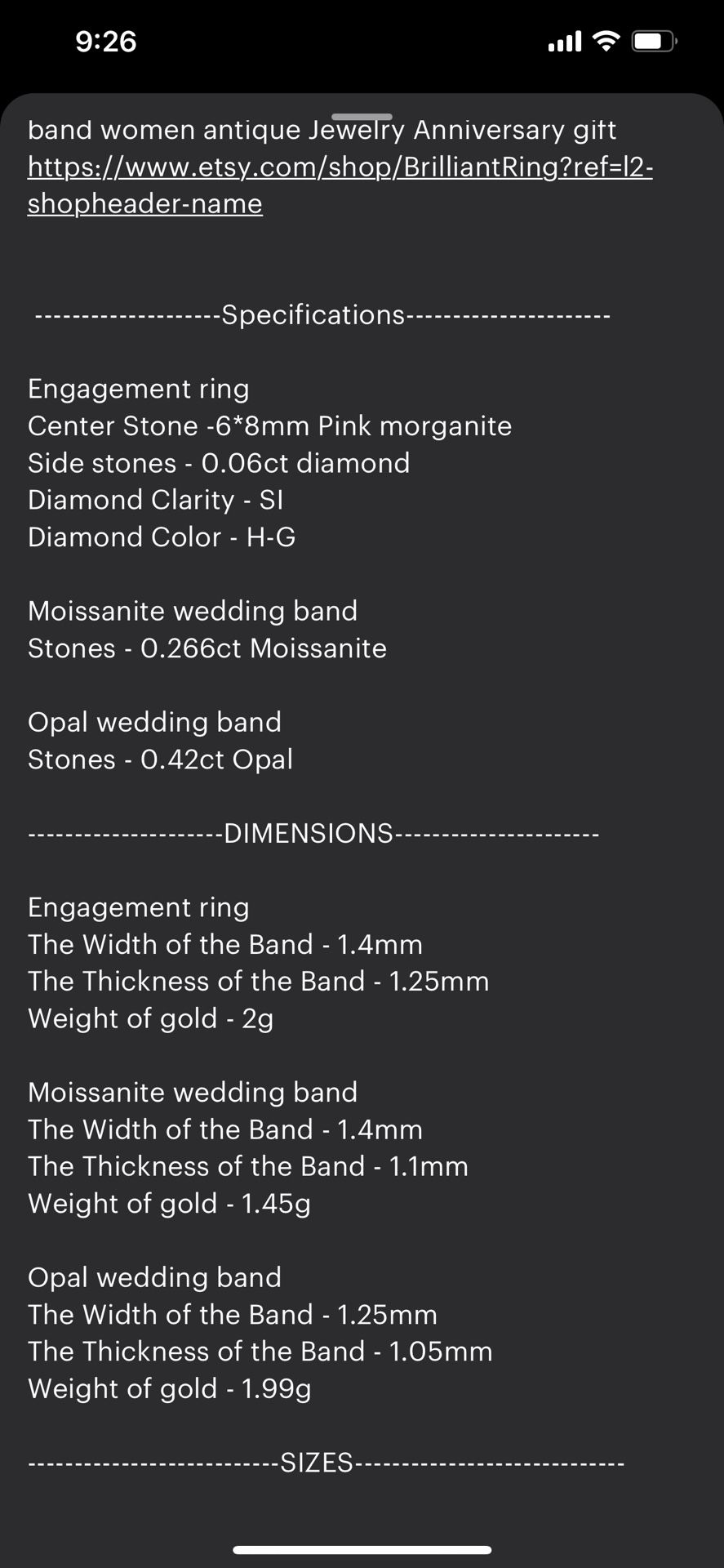 Diamond, Morganite And Opal Engagement Set