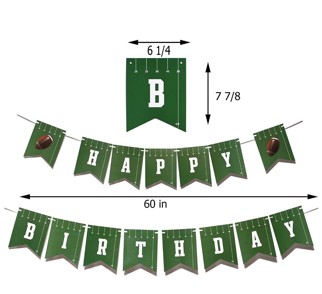 NEW! Football Party Decorations [81 Piece Set] | Football Party Supplies | Football Tablecloth | Football Gameday and Happy Birthday Banner | Footbal