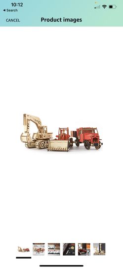 Pack of 3 Construction Vehicle 3D Wooden Puzzles - Excavator Dump Truck Wheel Loader, Mechanical Building Models, Craft Kits for Adults Men Teens Thumbnail