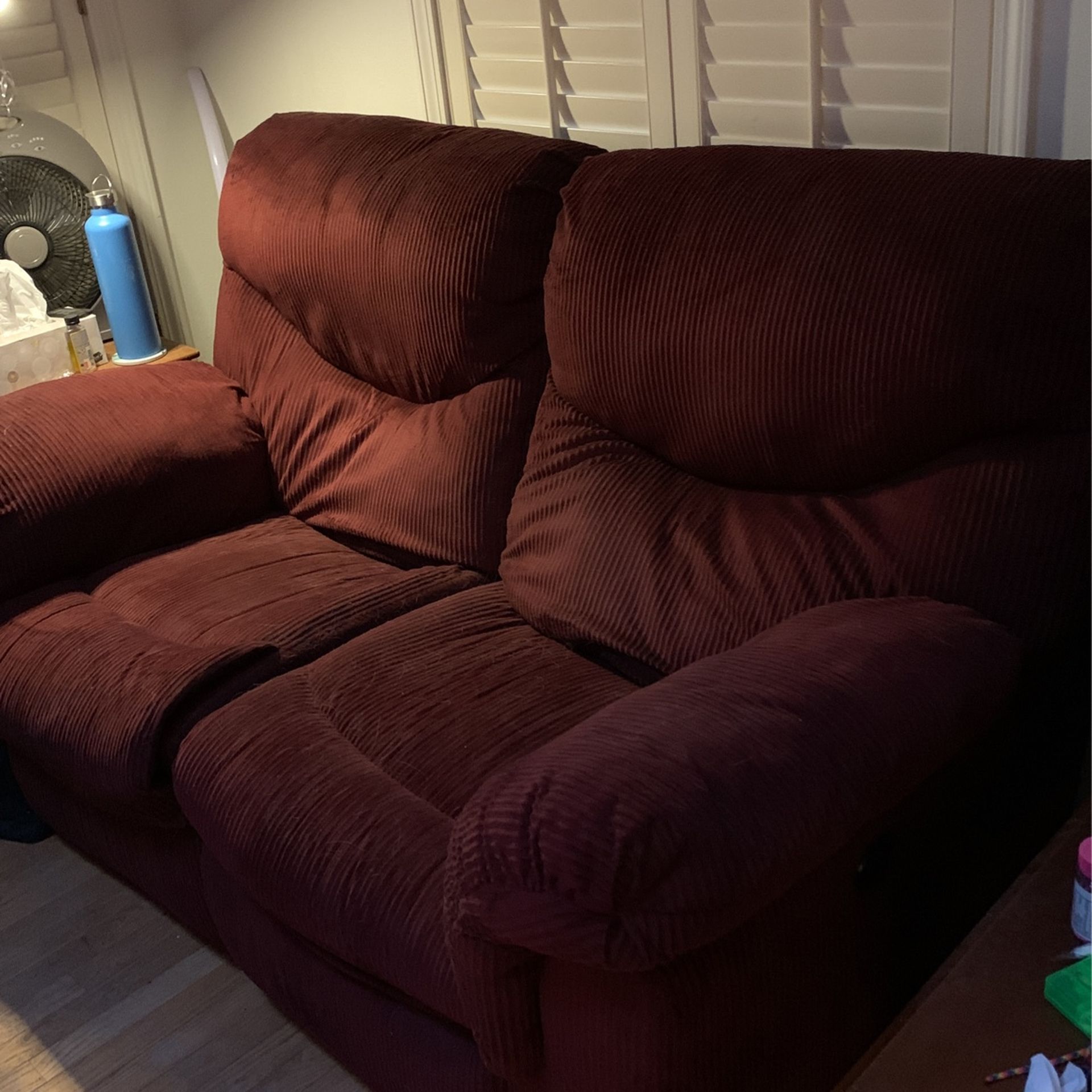 Maroon Reclining Loveseat