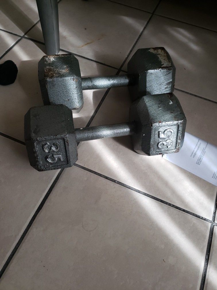 Pair Of 35lb Dumbells