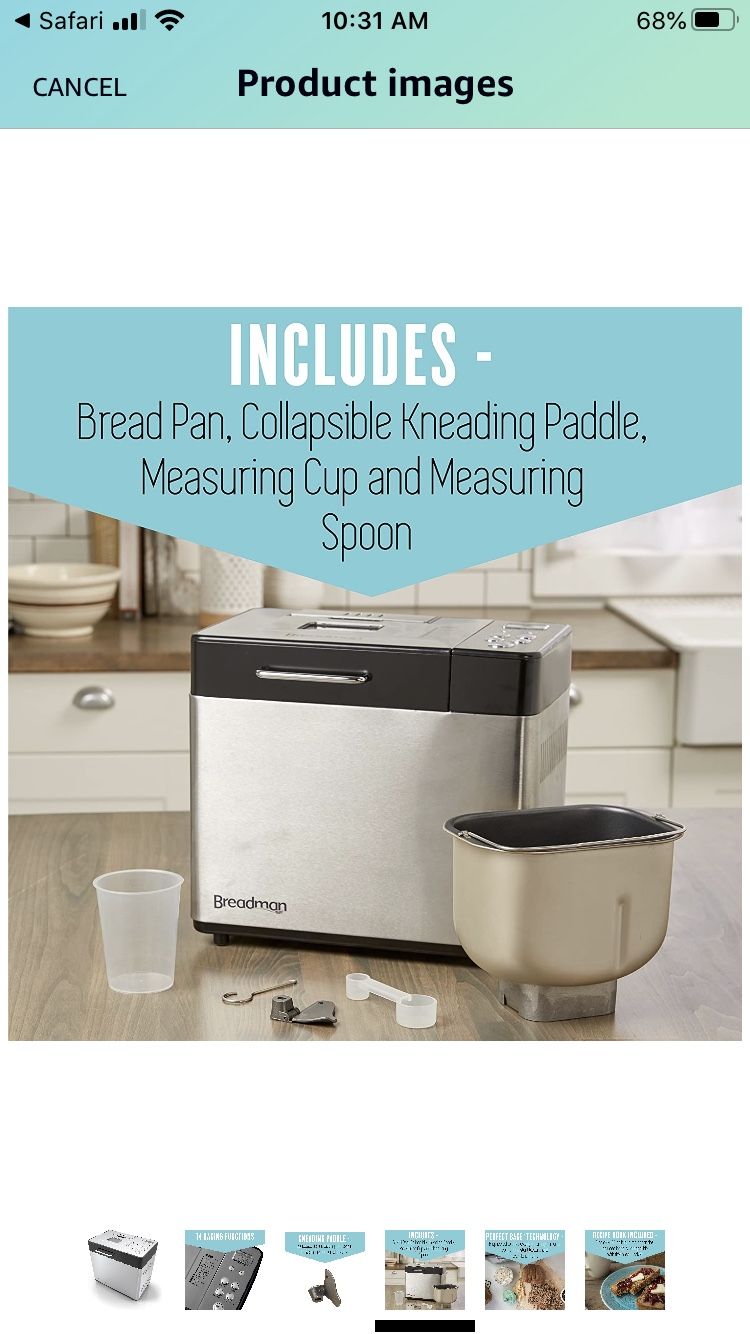 Breadman 2 lb Professional Bread Maker, Stainless Steel, BK1050S