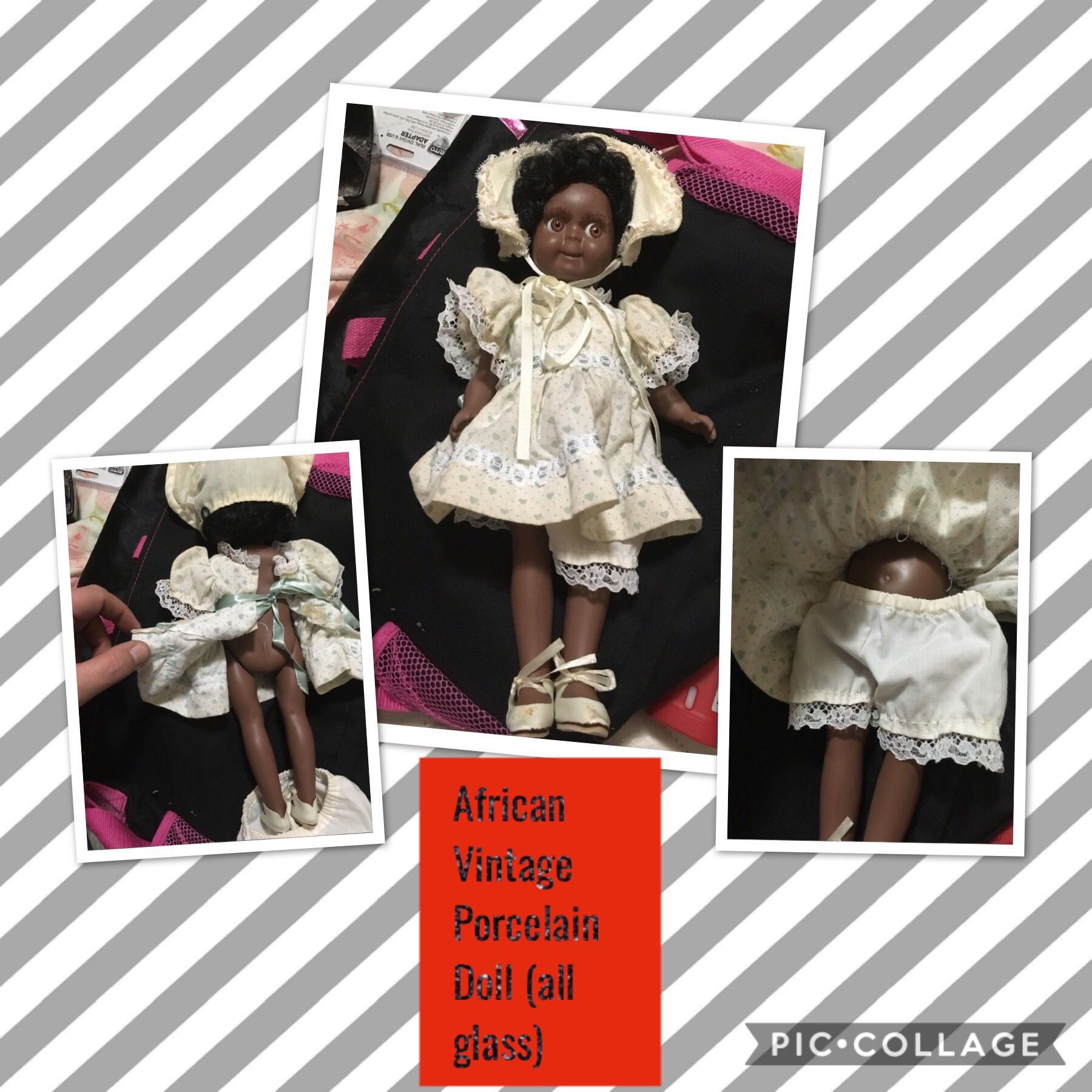 African Vintage Porcelain Doll (all glass)