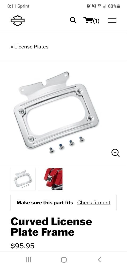 Harley Davidson License Plate Holder Chrome $75