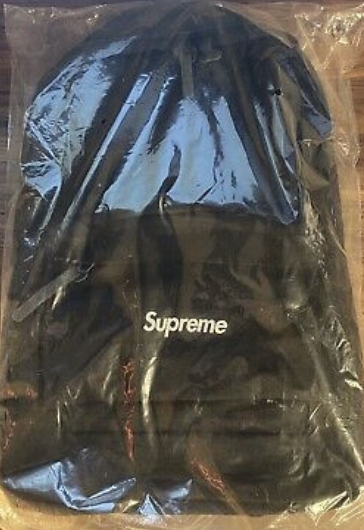 Supreme Black Canvas Backpack New AUTHENTIC 