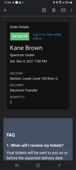 2 KANE BROWN TICKETS for THIS SATURDAY DECEMBER 4TH Thumbnail