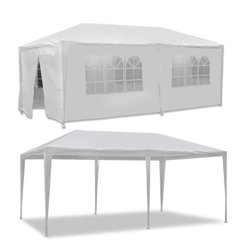 10'x20' Outdoor Canopy Party Wedding Tent White Gazebo Pavilion with 6 Side Walls