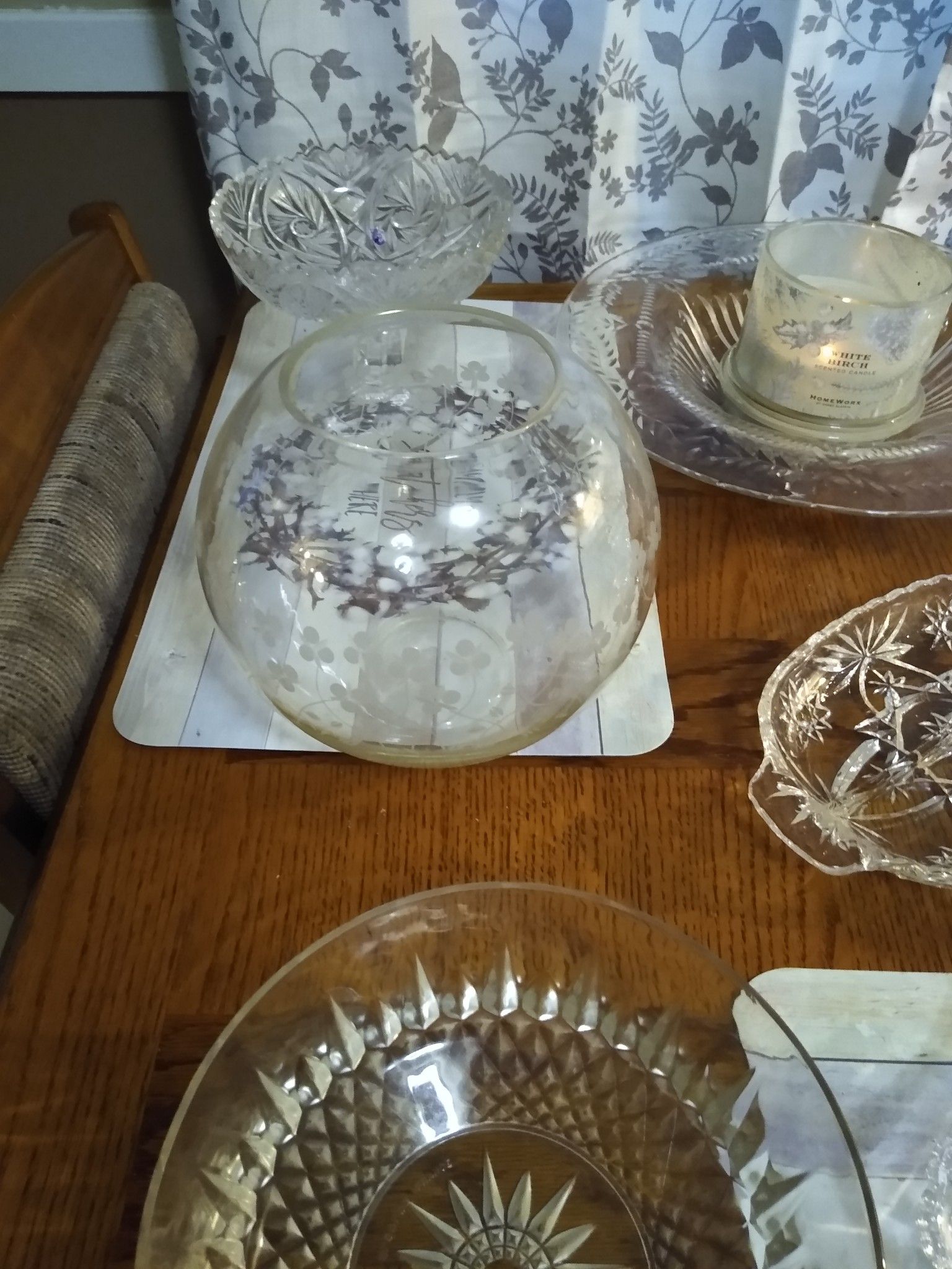 Nice nice glass Crystal candy dishes are bases Olive bowls for the holidays