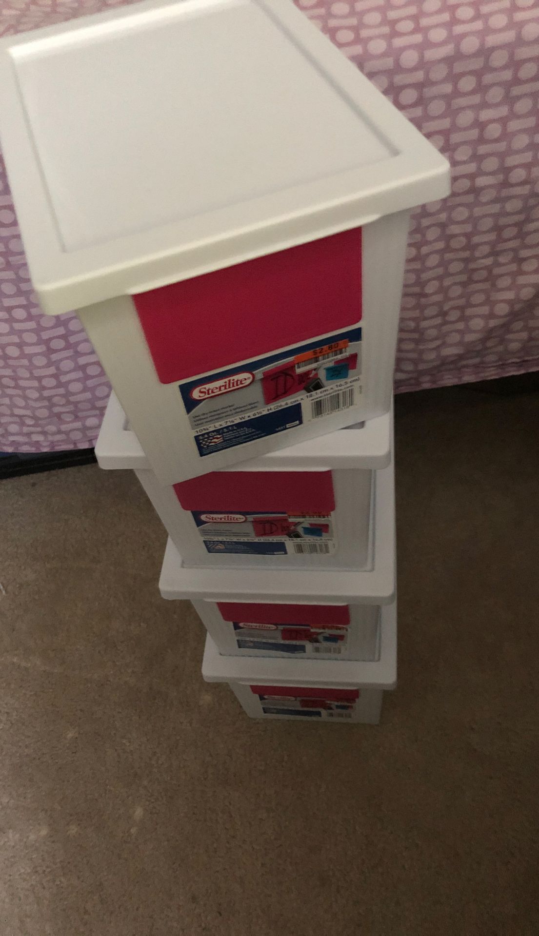 4 boxes .. Storage containers for room