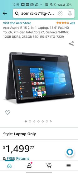 Acer Aspire R 15 For Trade/Sell 
 Thumbnail