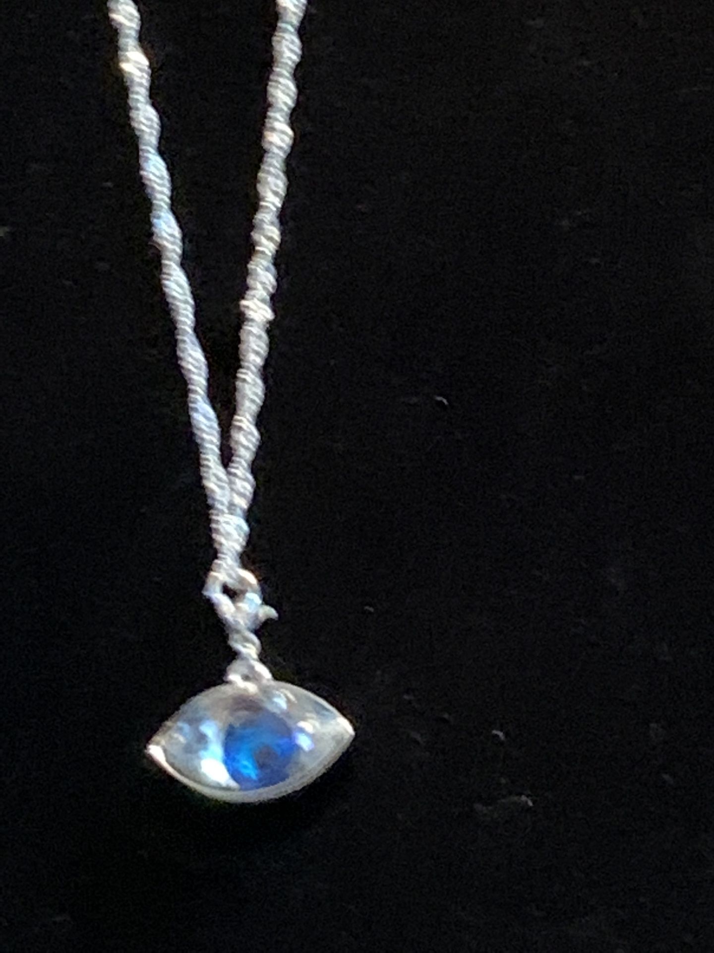 Stamped .925 Silver Necklace With Genuine Swarovski Crystal Eye Pendant