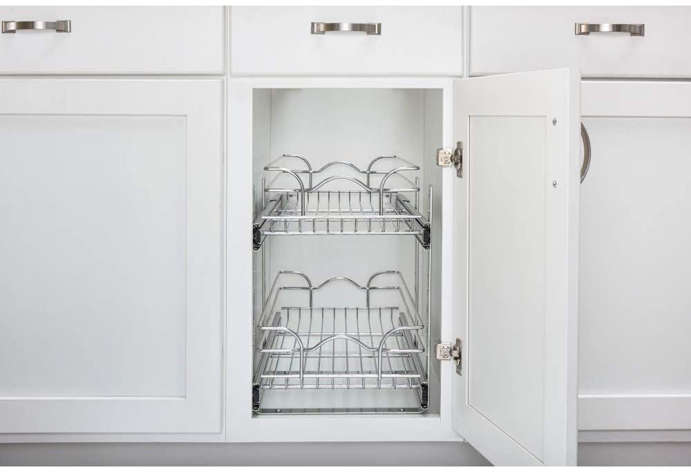 used rev-a-shelf two-tier kitchen cabinet organization