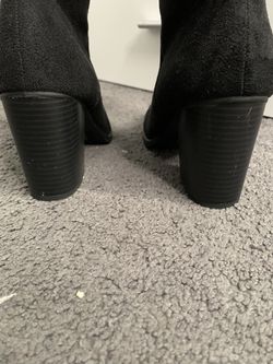 Suede Thigh High Heel Boots Thumbnail