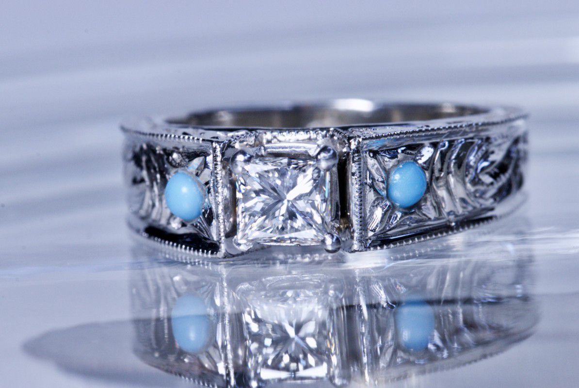 NEW .60ct VVS2/G PRINCESS CUT diamond solitaire wedding engagement 14K Appraised For $4875