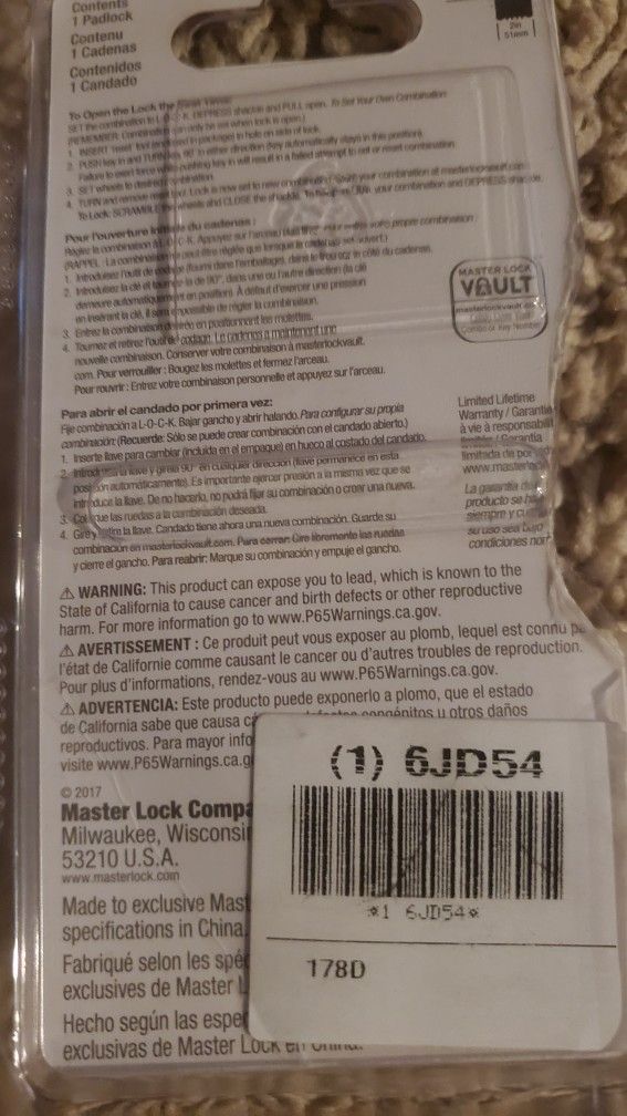 Master Combination Lock