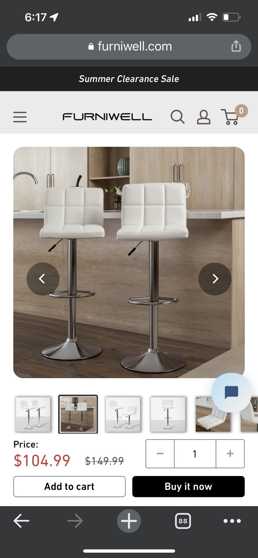 White Leather Bar Stools
