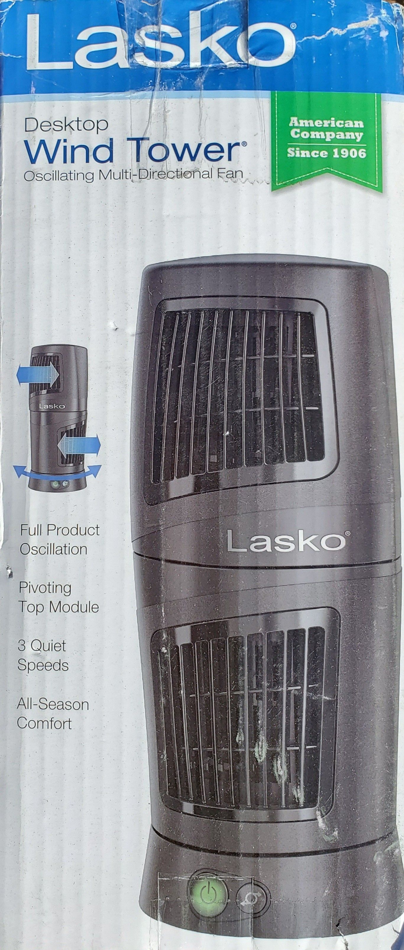 Lasko 12 in. Desktop Wind Tower Oscillating fan