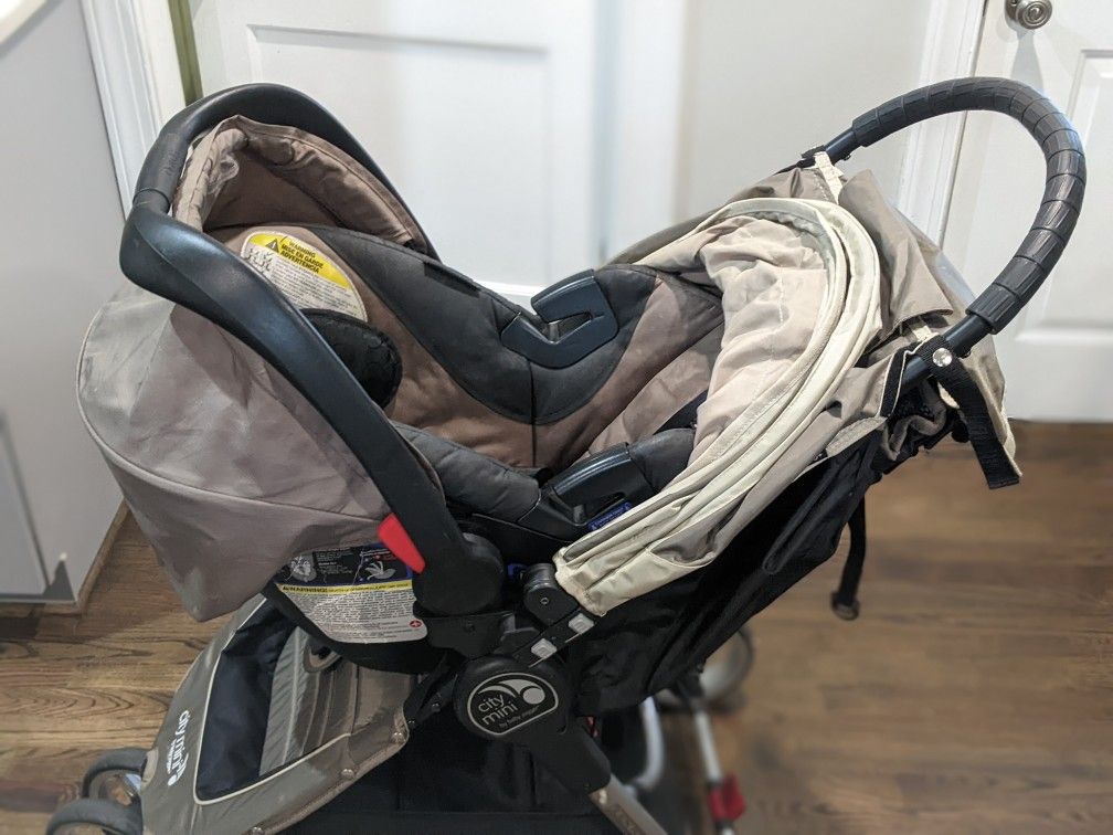 Baby Jogger City Mini Single Seat Baby Folding 3 Wheel Stroller with travel bag