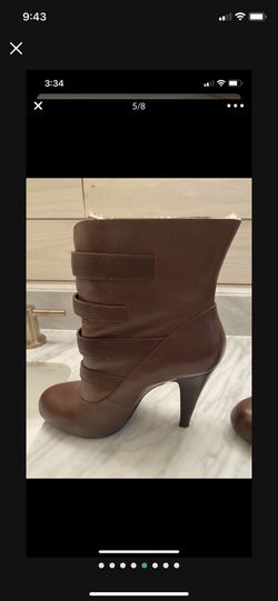 Gianni Bini Leather Boots Size 8 Fabric Fur Lined    Thumbnail