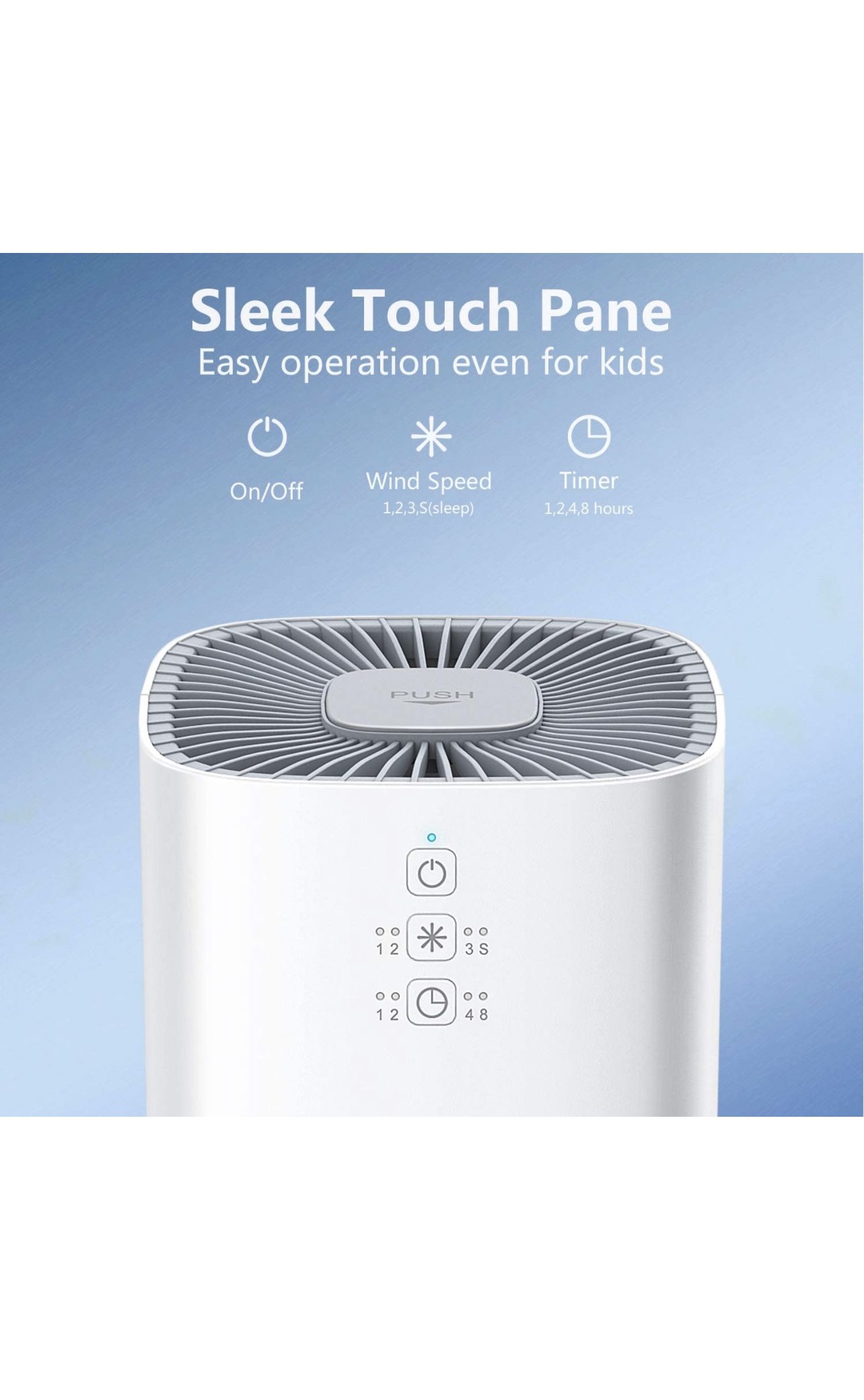Air Purifier for Home, Elechomes EPI081 Upgrade H13 True HEPA Filter with 4-Stage Filtration for Pollen Pet Dander Smoke