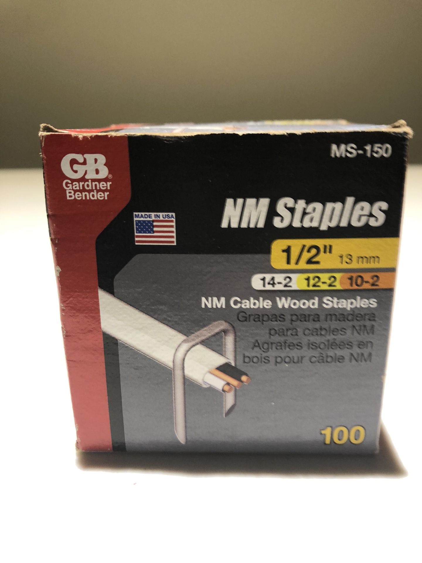 NM Cable Wood Staples : 1/2 Inch 
