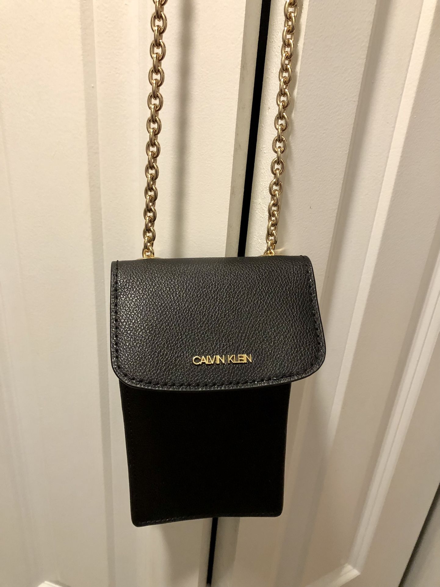 Calvin Klein Hailey Signature Chain Phone Carrier Crossbody