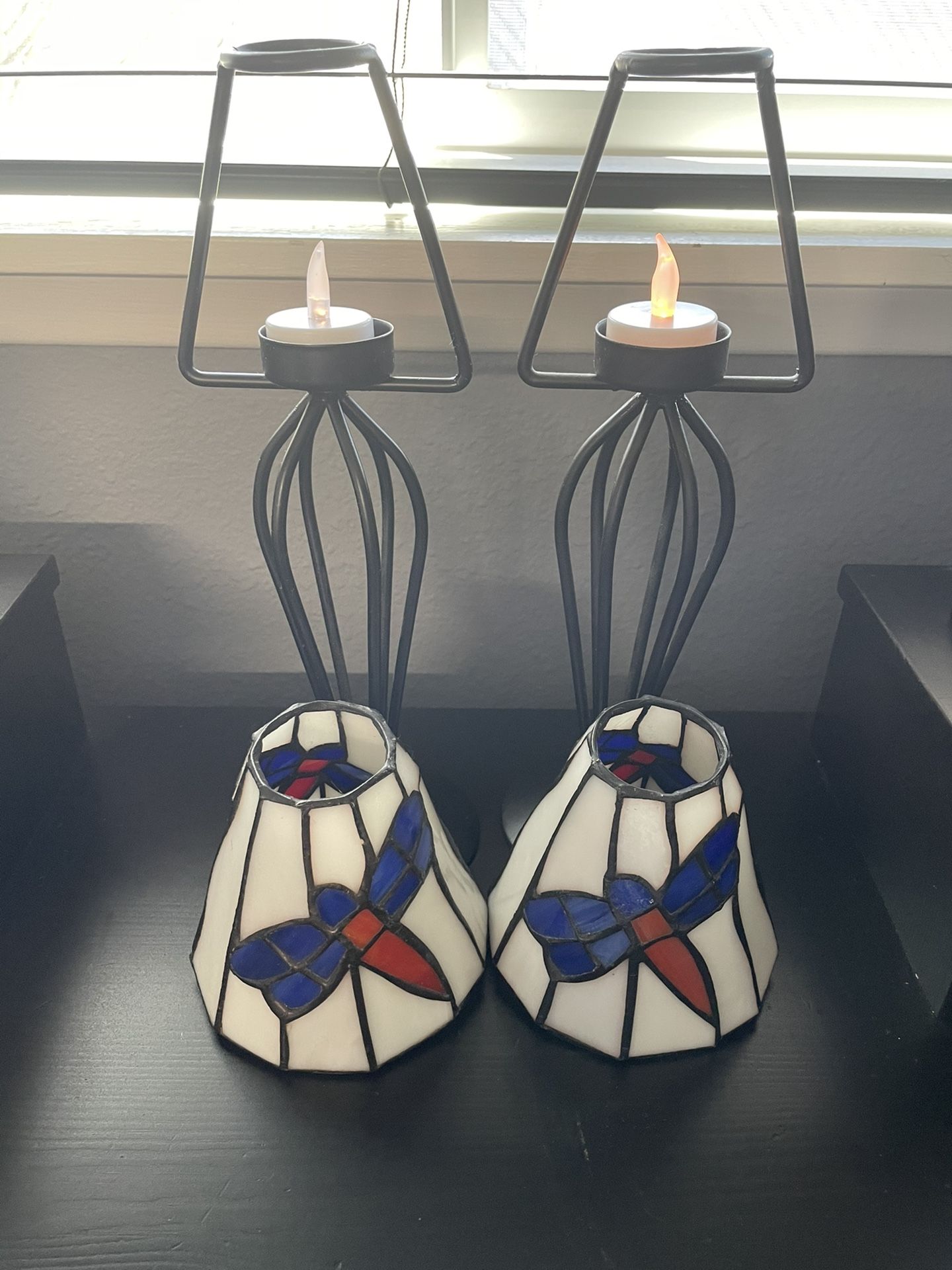 Stained Glass Fireflies Tea Lights