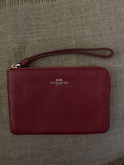 Red leather Coach small wristlet wallet Thumbnail