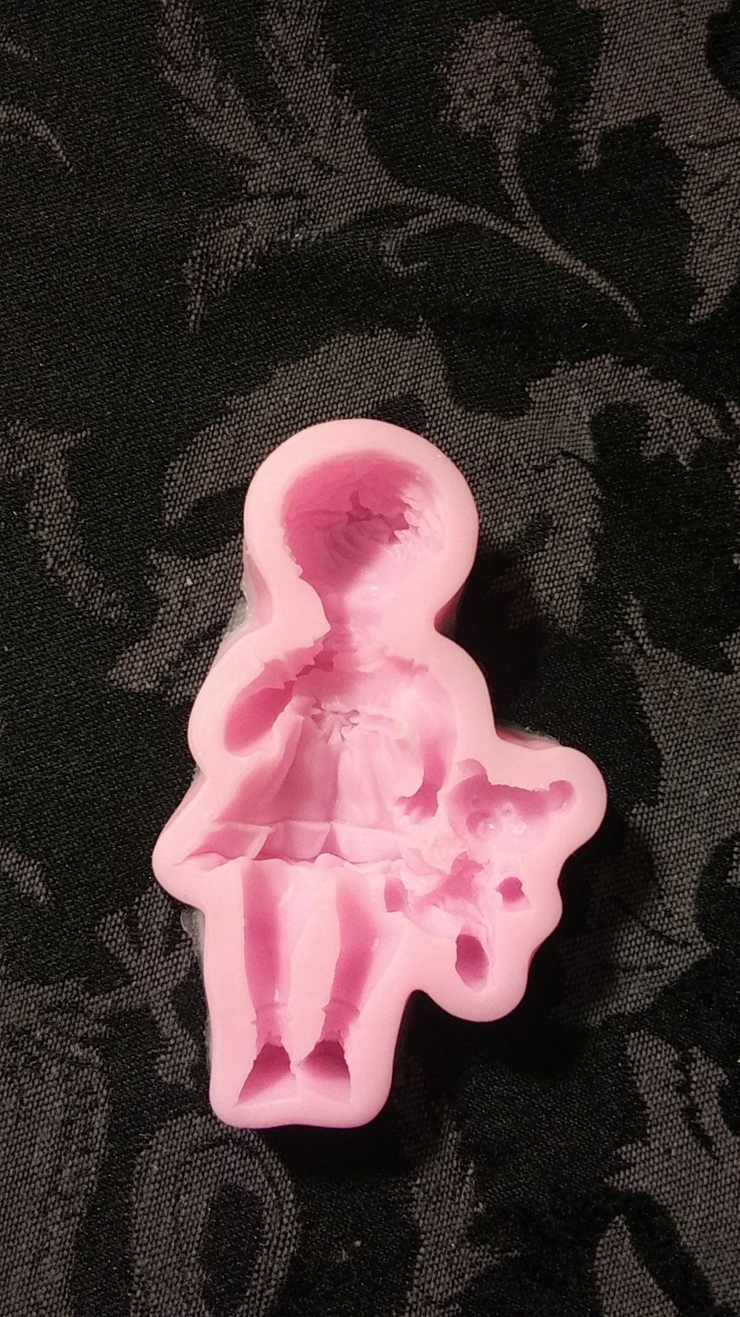 Silicone mold girl with bear