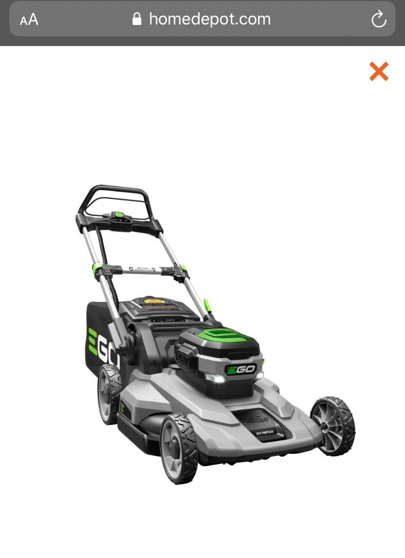 NEW ego lawn mower with 5 year EGO WARRANTY, grass collection bag