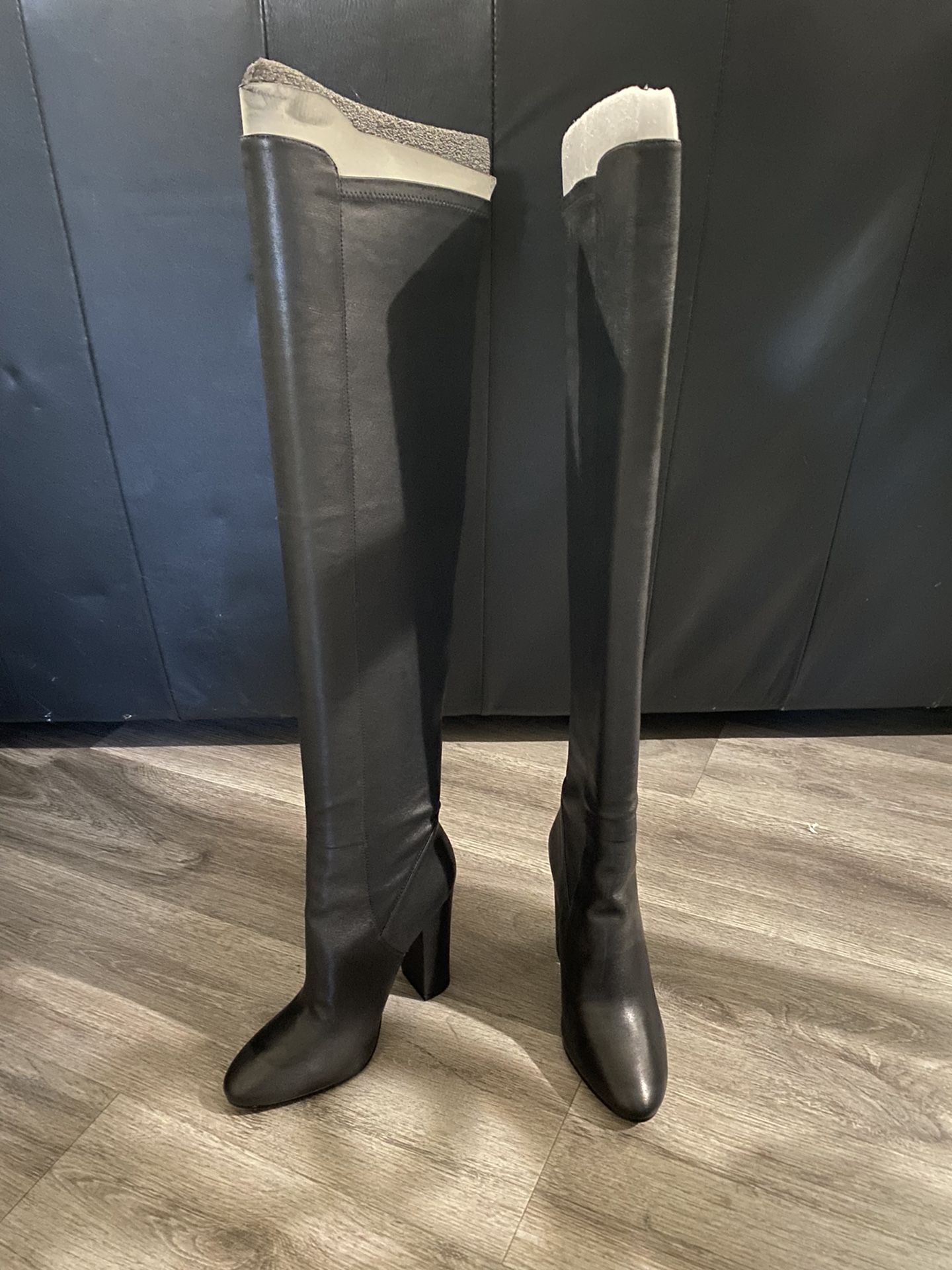 Aldo Women's Antella Riding Boot, Black Leather, Size 7