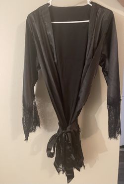 Satin Robe With Lace Hands  Thumbnail