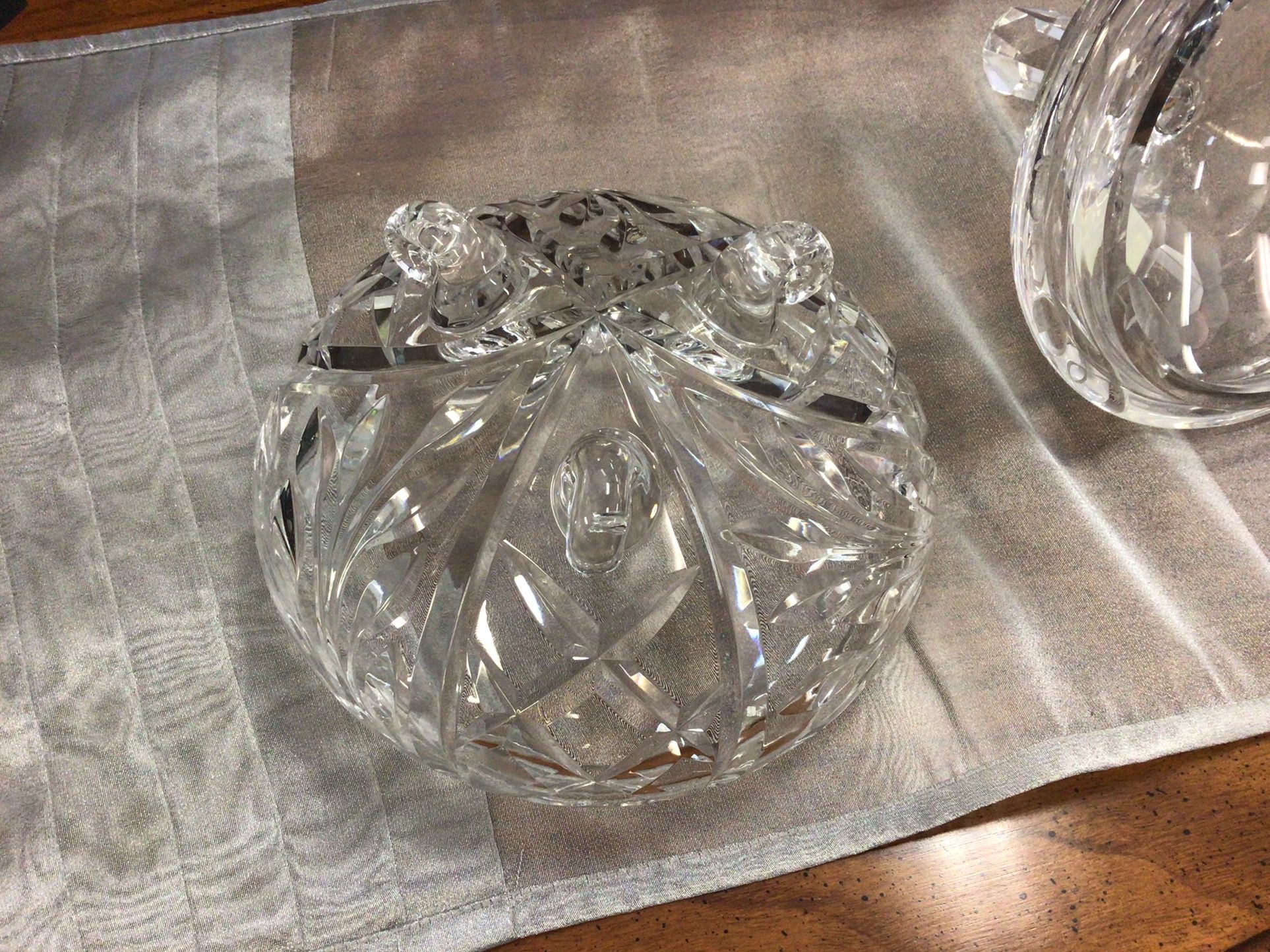 Crystal Candy Dish W/ Lid