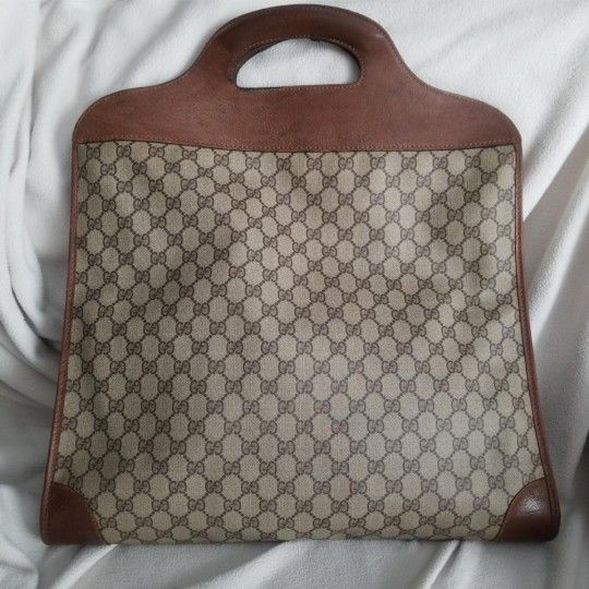 Authentic Vintage Gucci GG Monogram Supreme Sherry Web Ophidia Top Handle Tote Bag