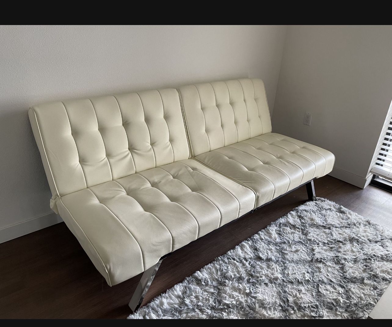 Leather Foldable Futon Sofa Bed